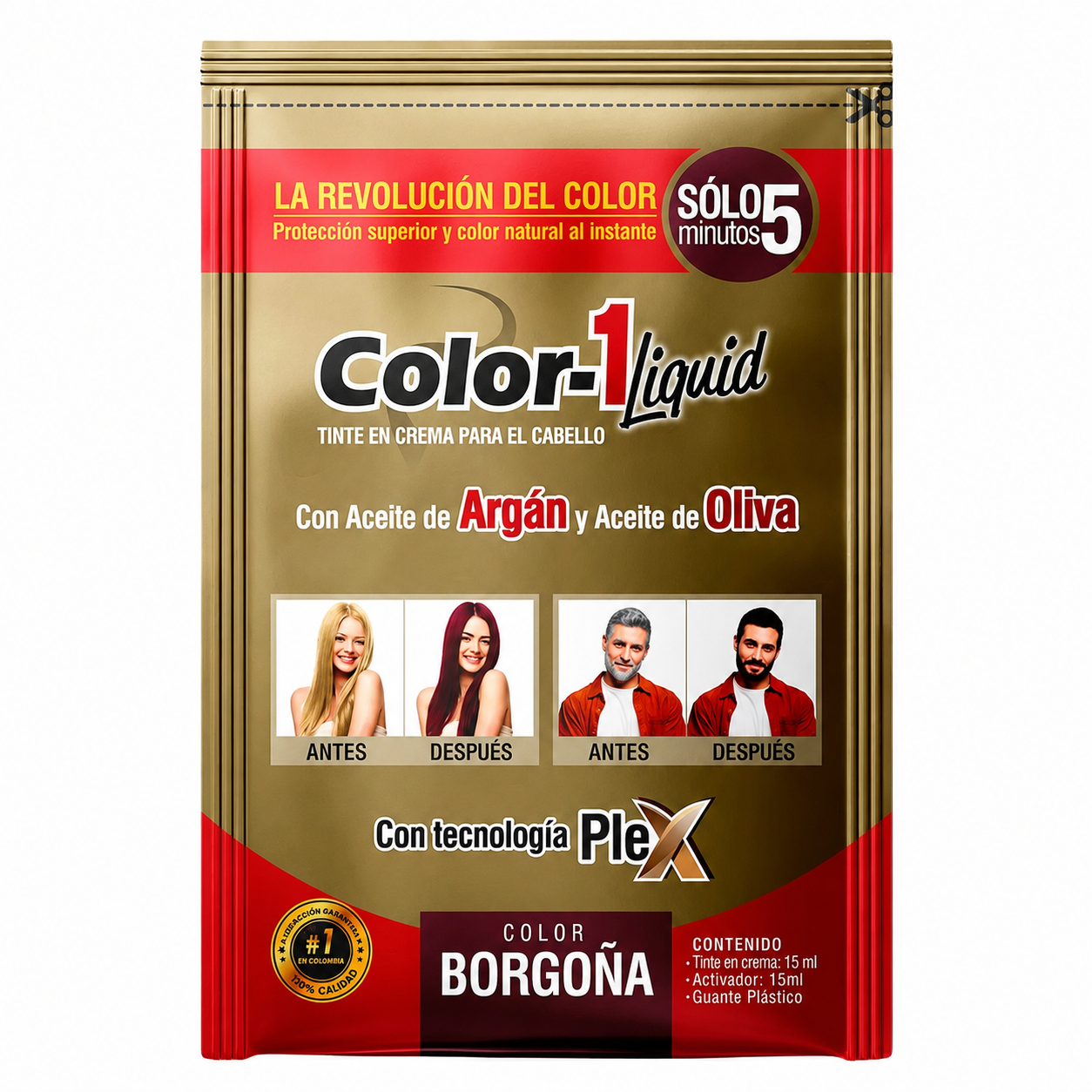 Color 1 Tinte Liquido Borgoña 6 Sachets