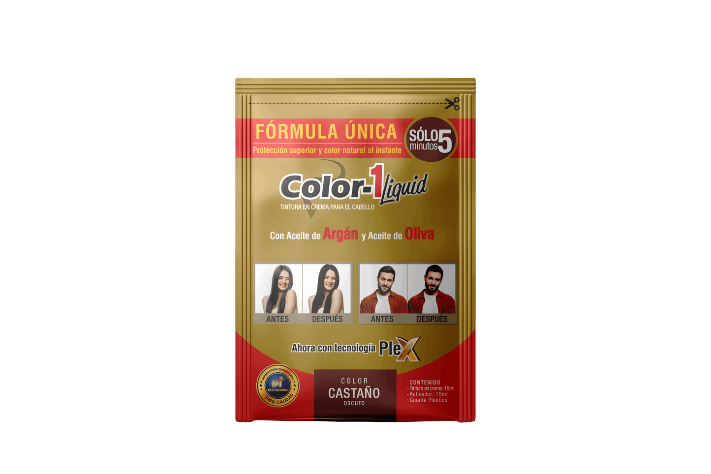 Color 1 Tinte Liquido Castaño Oscuro 6 Sachets