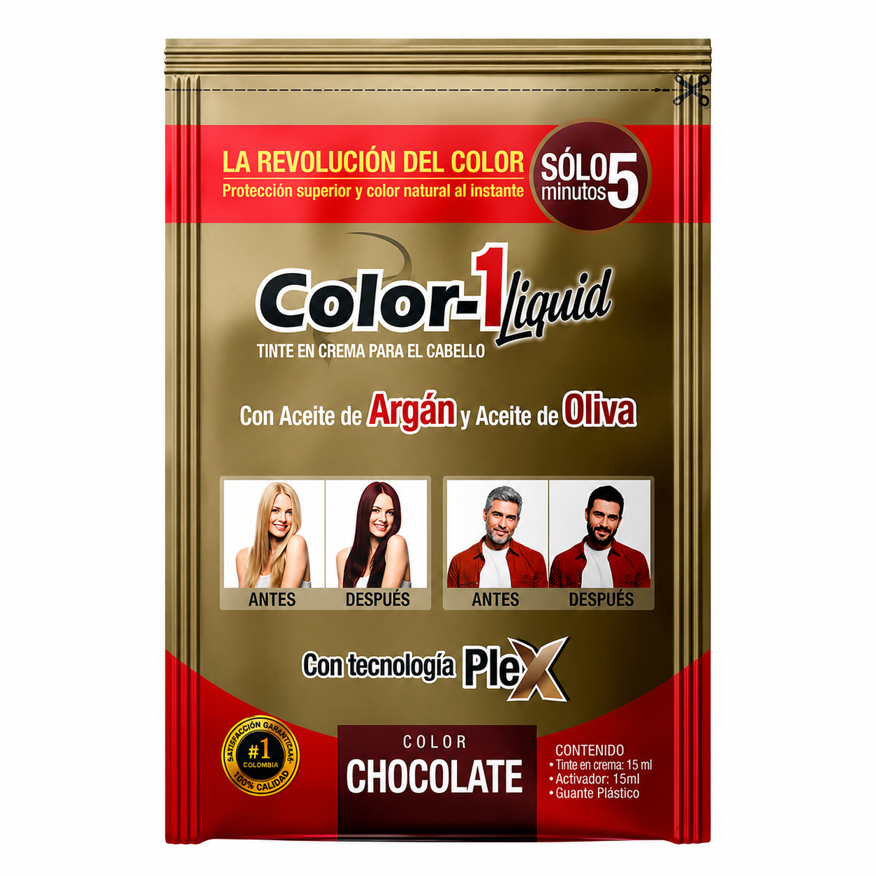 Color 1 Tinte Liquido Chocolate 6 Sachets