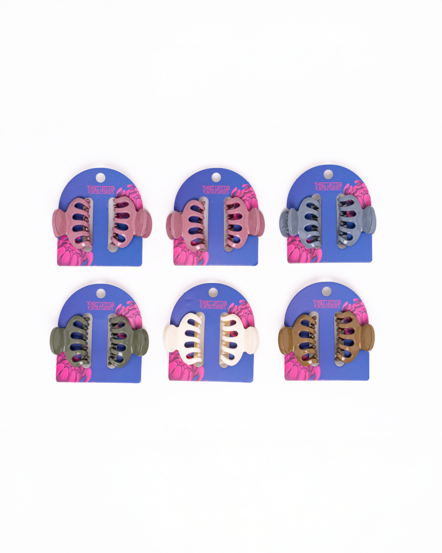 Set 2 Piezas Caimanes Para Pelo Pantera Celeste