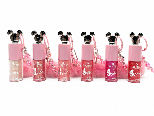 Set Lip Gloss con llavero x6 Raymar
