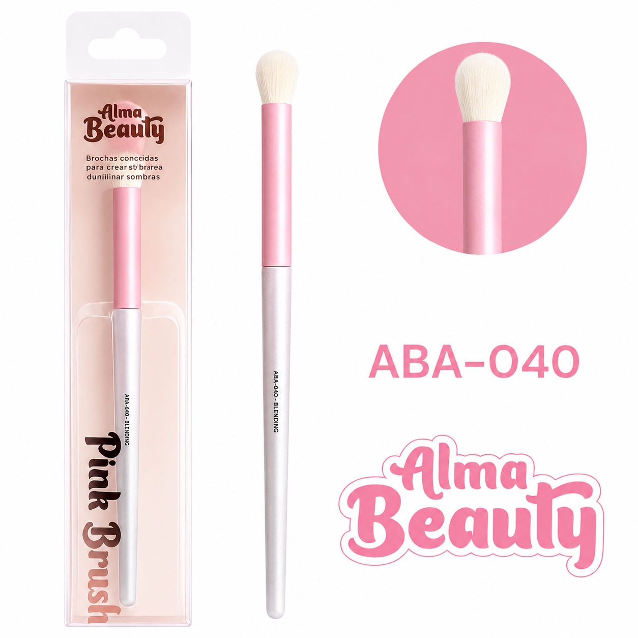 Brocha Pink Brush Difuminadora De Ojos Alma Beauty