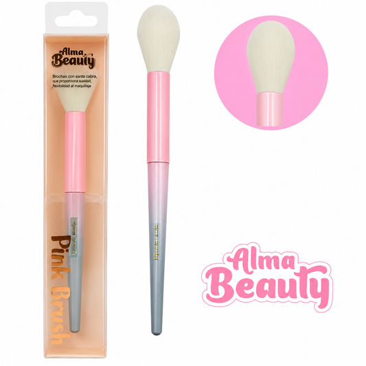 Brocha Pink Brush Para Iluminador Alma Beauty