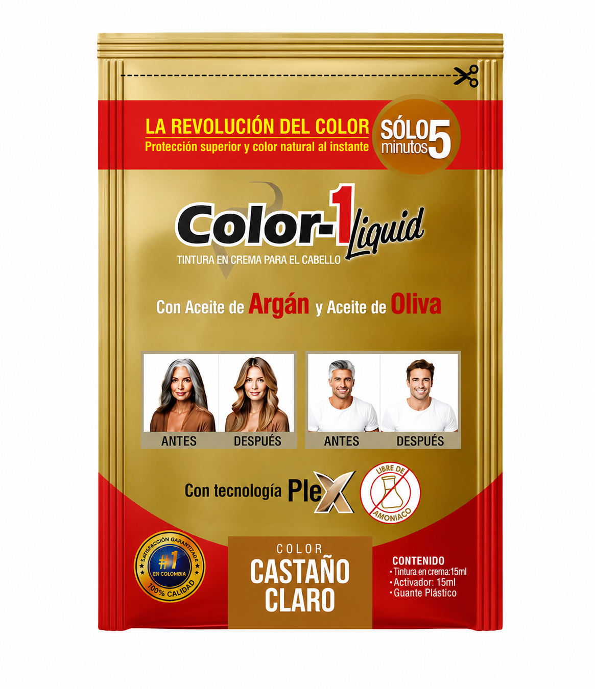 Color 1 Tinte Liquido Castaño Claro 6 Sachets