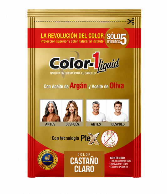 Color 1 Tinte Liquido Castaño Claro 6 Sachets