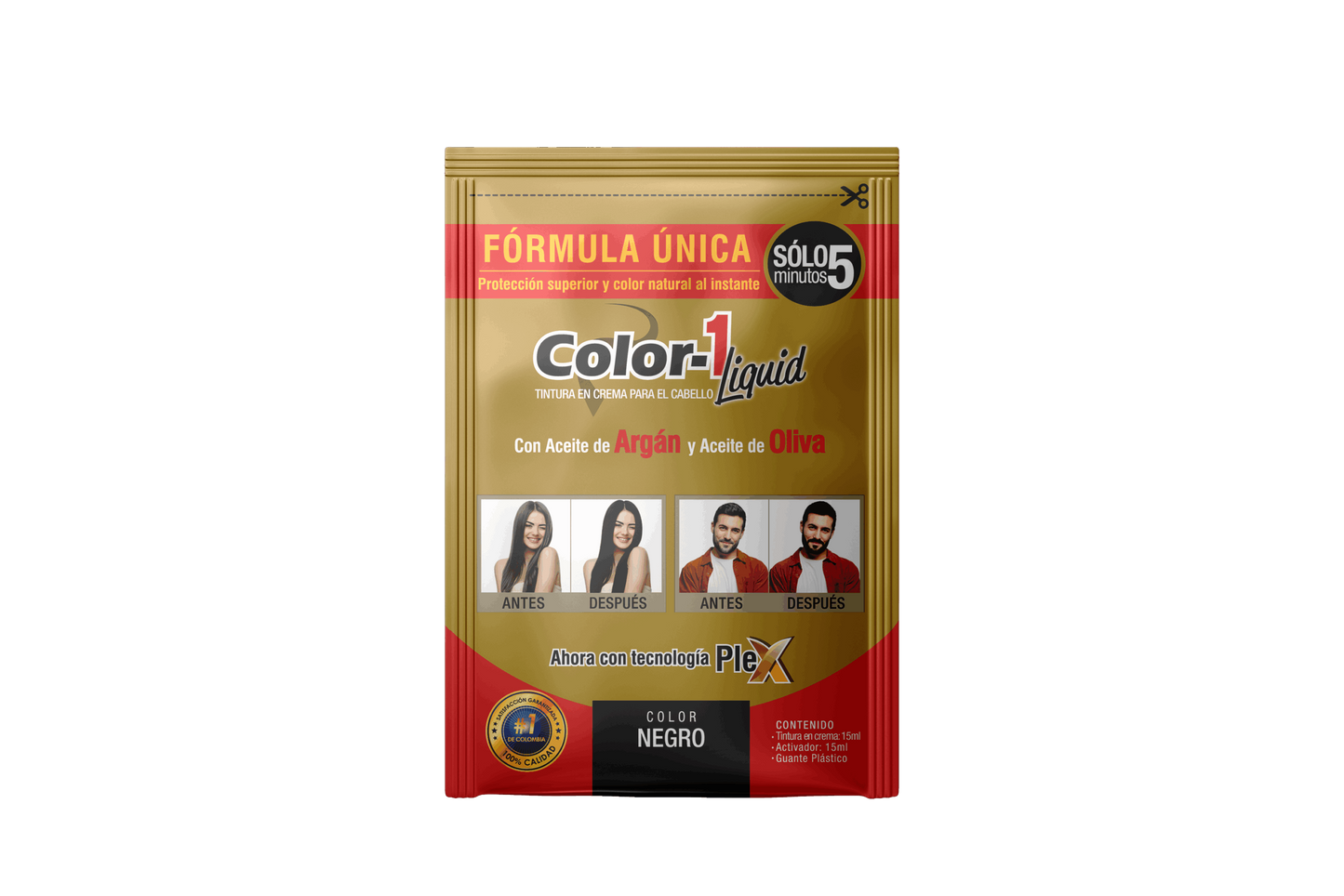 Color 1 Tinte Liquido Negro  6 Sachets