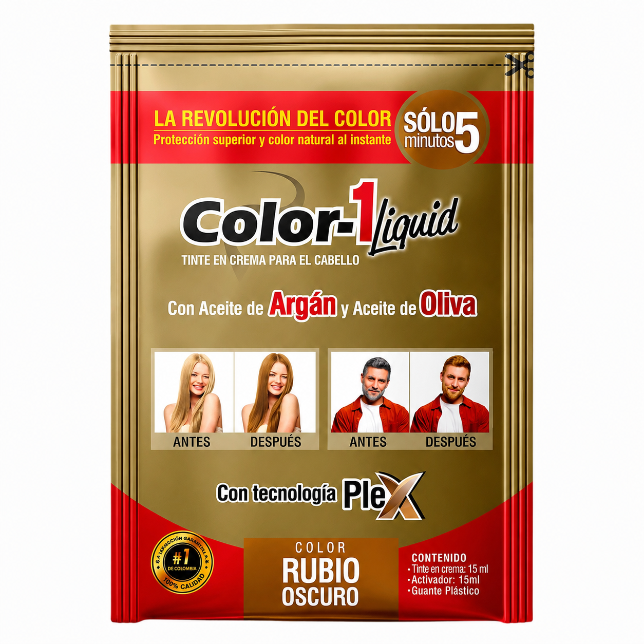 Color 1 Tinte Liquido Rubio Oscuro 6 Sachets