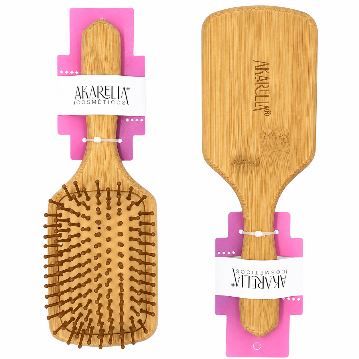 Cepillo Para Cabello Bambu Cuadrado