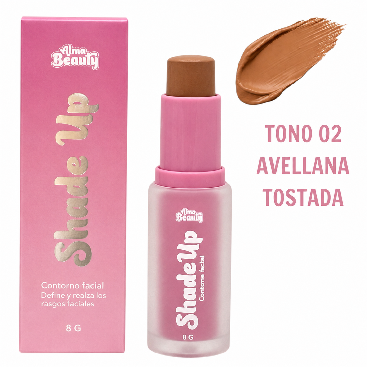 Contorno Facial En Barra Tono #02 Avellana Tostada Alma Beauty