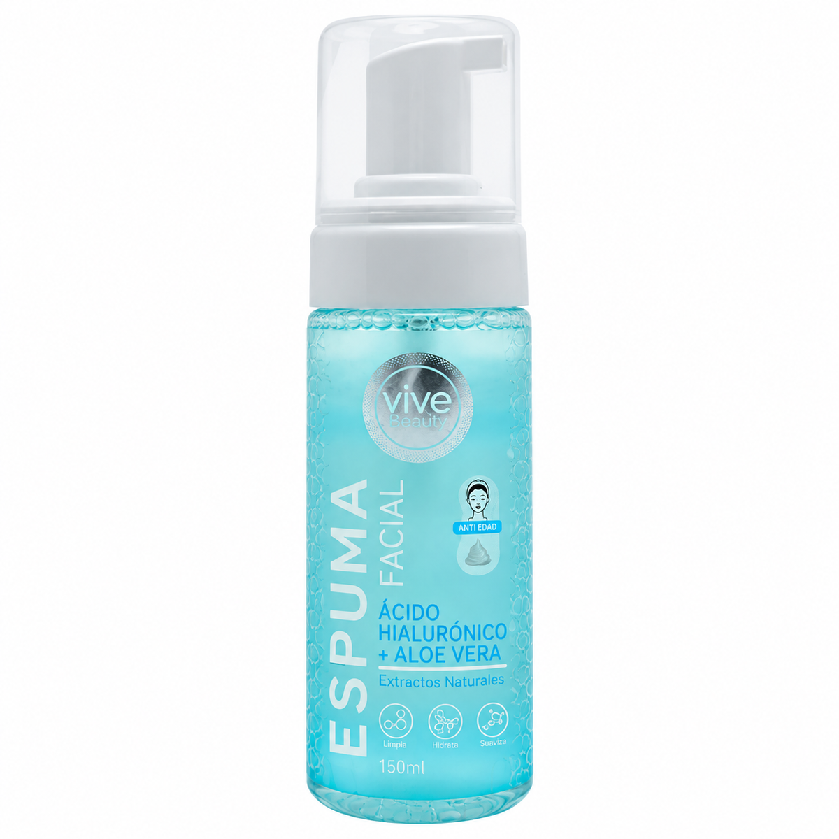 Espuma Facial Hialurónico+Aloe Vera 150 Ml Vive Beauty