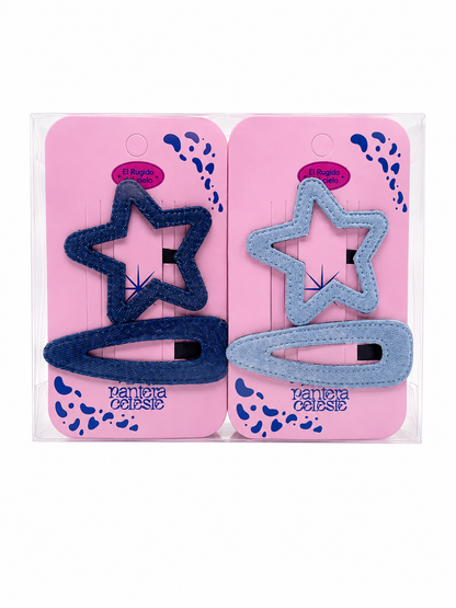 Estrella Pinza Para Cabello Pantera Celeste
