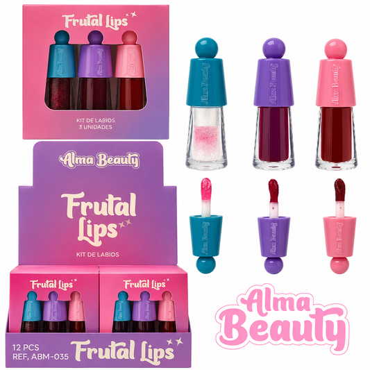 Kit De Labios X 3 (Gloss-Tinta-Brillo Labial) Alma Beauty