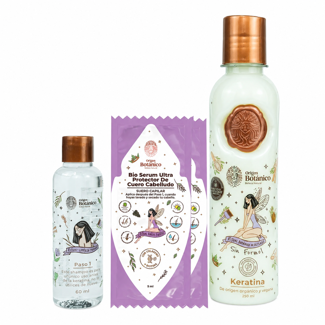 Kit Keratina 250 Ml + Bioserum Ritual Botánico