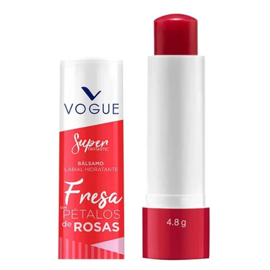 Balsamo Labial Fresa con Petalos de Rosas Vogue