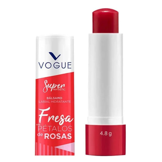 Balsamo Labial Fresa con Petalos de Rosas Vogue