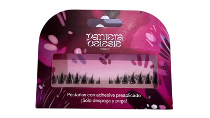 Pestañas C14 Euforia Cluster Preadhesiva Pantera Celeste