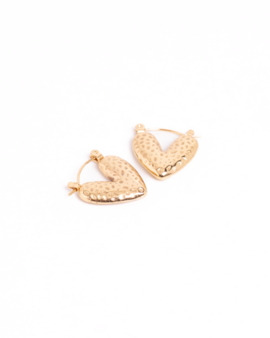 Aretes Fantasía Corazón Dorado Importados
