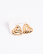 Aretes Fantasía Corazón Texturizado Dorado Importados