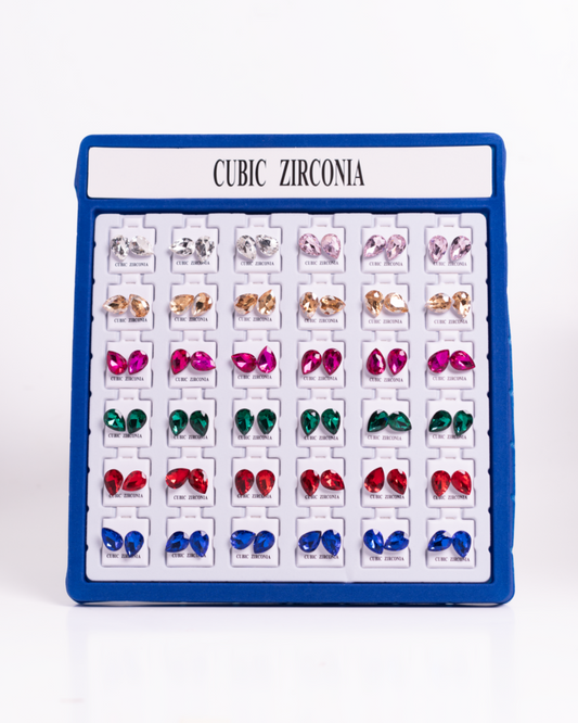 Caja Aretes Perlas Colores Mixtos Importados