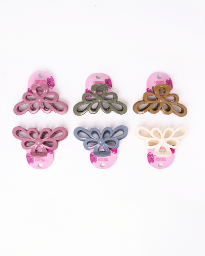 Pinzas Para El Cabello Tipo Petalos Abiertos Pantera Celeste