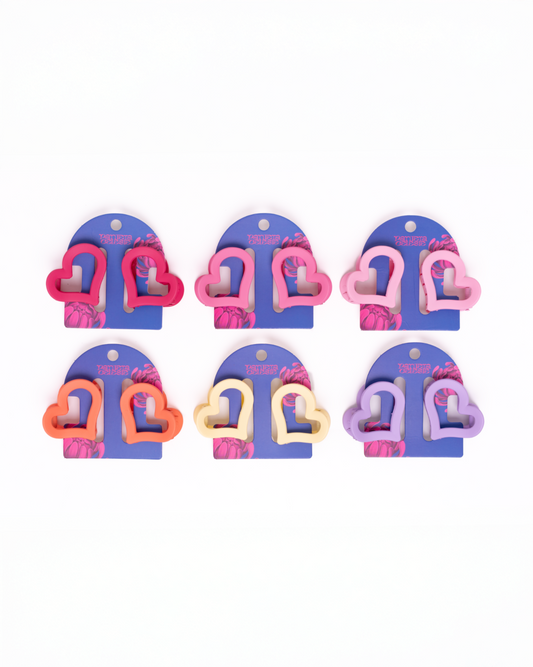 Set 2 Piezas Pinzas Para Pelo Tipo Corazon Pantera Celeste