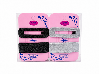 Pinzas Rectangular Brillante Para Cabello Pantera Celeste