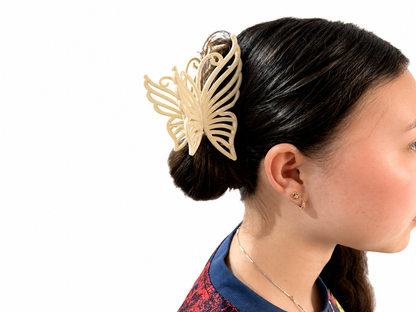 Pinzas Para El Cabello Tipo Mariposa Pantera Celeste