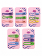 Set De Pinzas Para Cabello x5 Pares Pantera Celeste