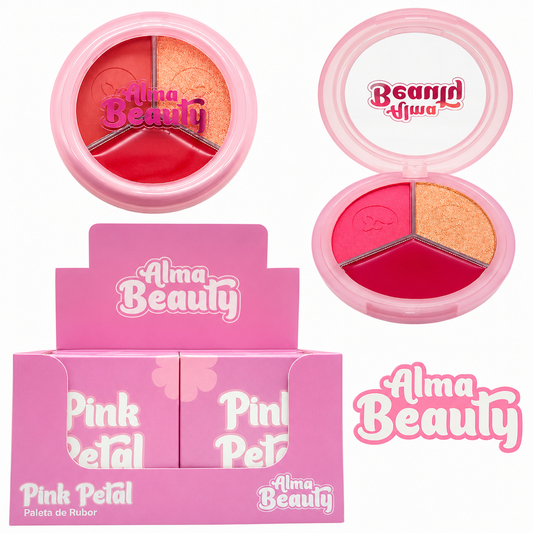 Trio De Rubores + Iluminador Alma Beauty