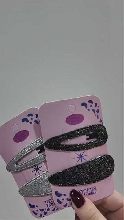 Pinzas Brillantes Para Cabello Pantera Celeste
