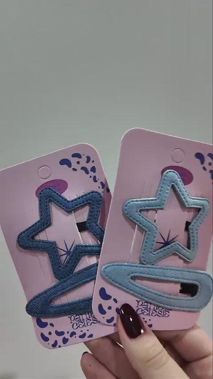 Estrella Pinza Para Cabello Pantera Celeste