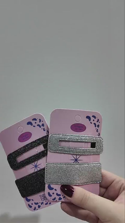 Pinzas Rectangular Brillante Para Cabello Pantera Celeste