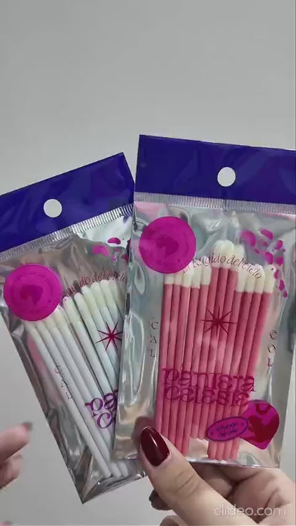 Set Aplicadores Maquillaje X 12 Unidades Pantera Celeste