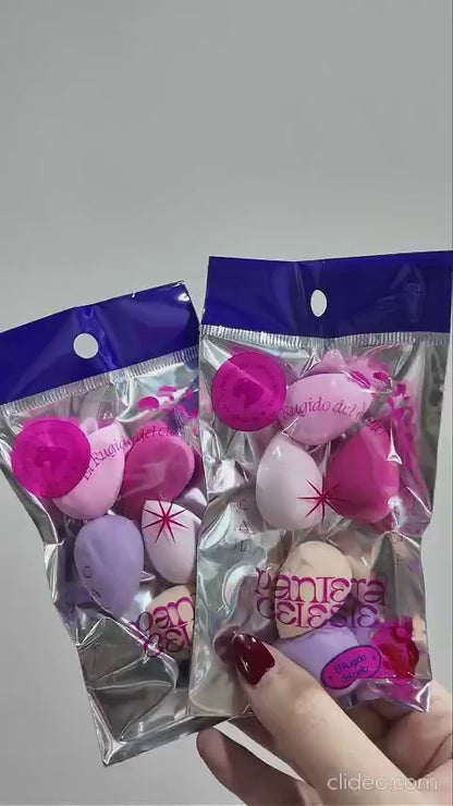 Set De Mini Esponjas Maquillaje X 5 Unidades Pantera Celeste
