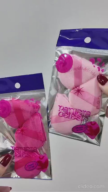 Esponjas De Maquillaje Mini Set 3 Unidades Pantera Celeste