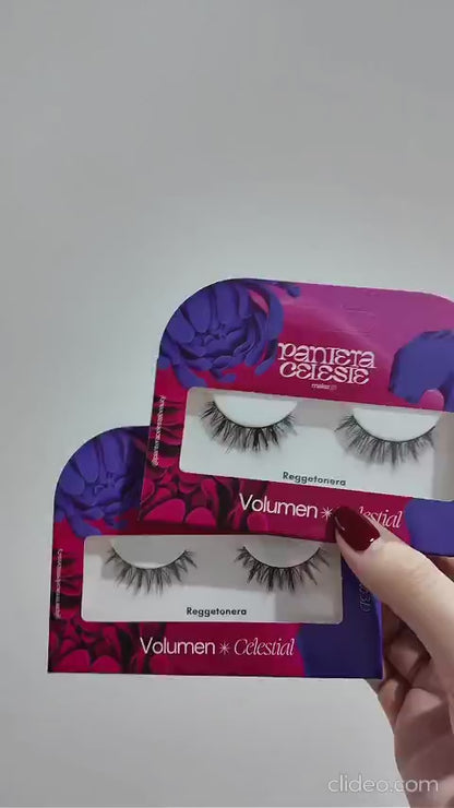 Pestañas Reggaetonera Pantera Celeste