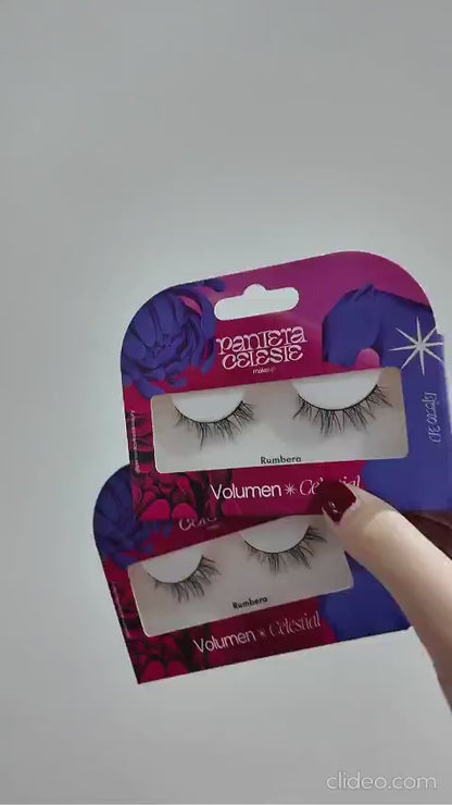 Pestañas Rumbera Pantera Celeste